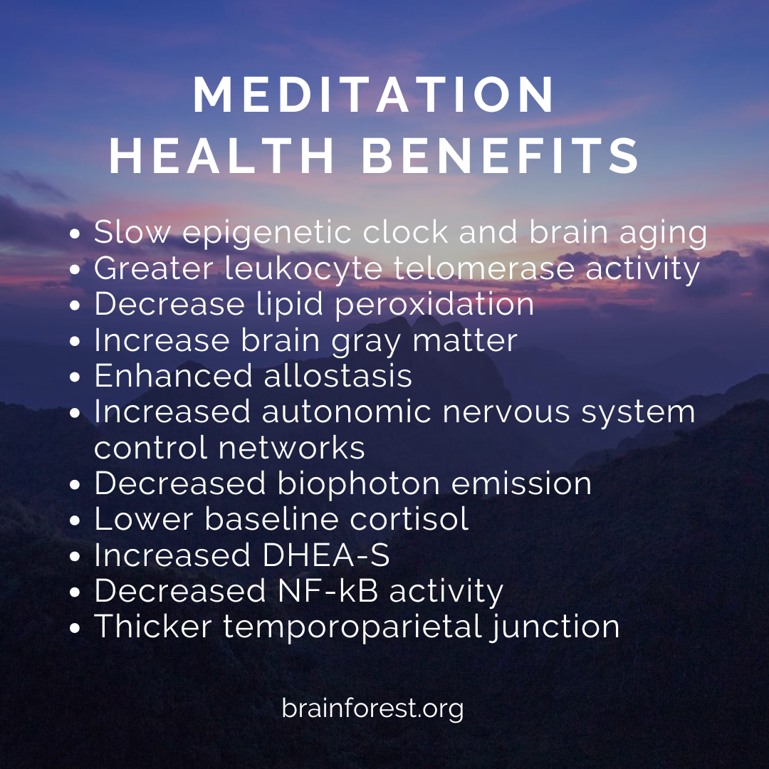 Meditation health benefits infographic