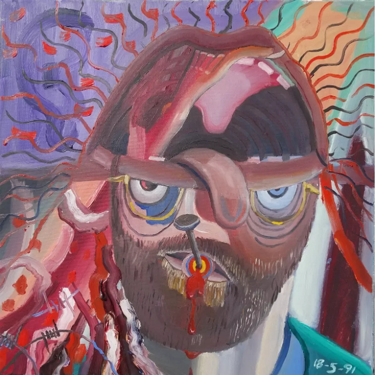 self portrait of man with schizophrenia 
